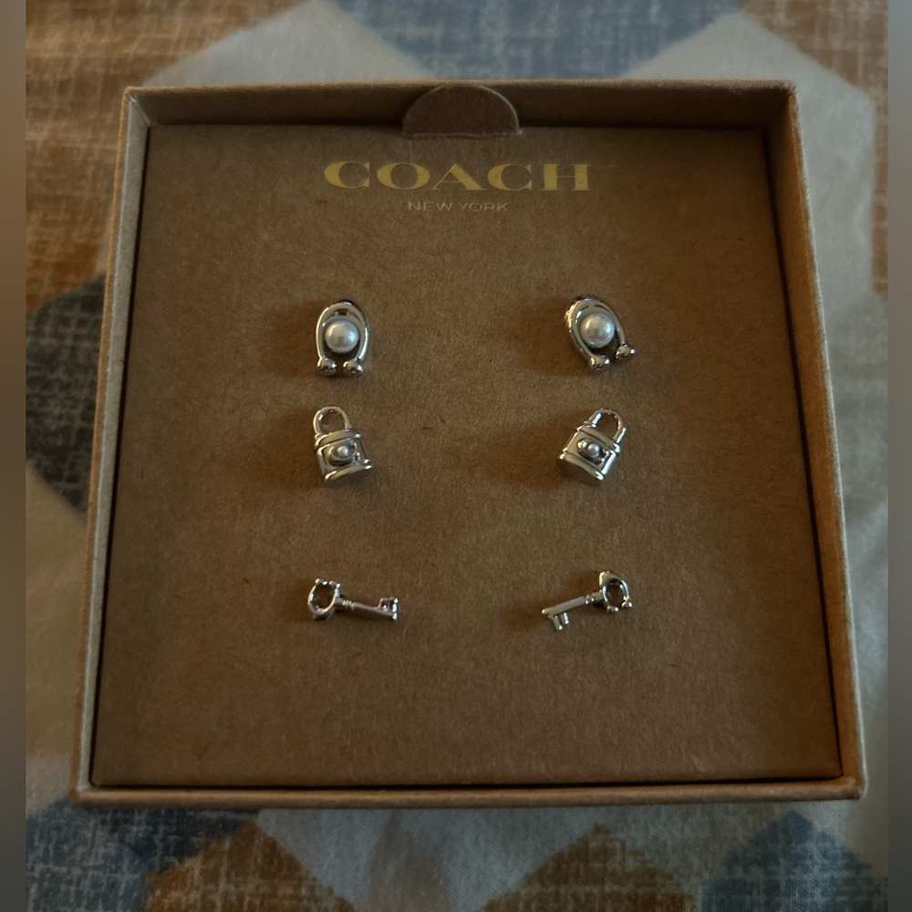 Coach Silver Earring Trio